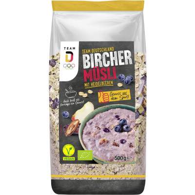 Edeka Bio Team Deutschland Bircher Müsli mit Heidelbeeren 500G 