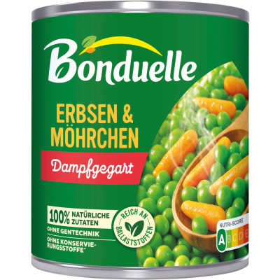 Bonduelle Dampfgegart Erbsen & Möhrchen 610G 
