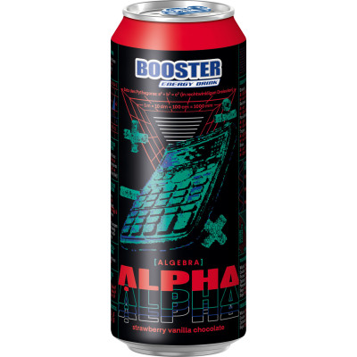 Booster Energy Drink Alpha Strawberry-Vanilla-Chocolate 0,5L Dose - Abverkauf 