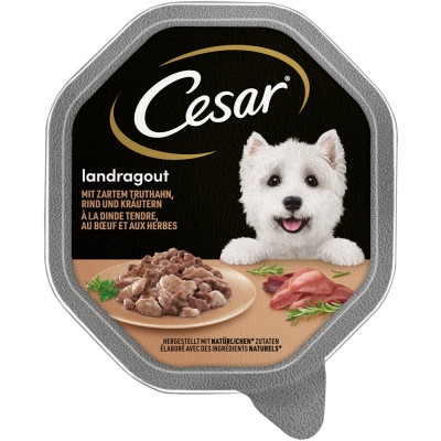 Cesar Landragout mit zartem Truthahn, Rind und Kräutern 150G 