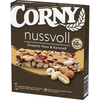 Corny Nussvoll Dreierlei Nuss & Karamell 4ST 96G 