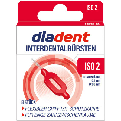 Diadent Interdentalbürsten ISO2 rot 8ST 