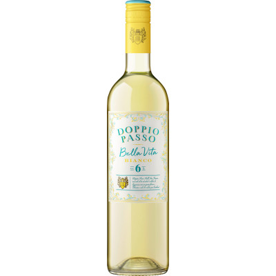 Doppio Passo Bianco Bella Vita halbtrocken 0,75L - Etikett verschmutzt/beschädigt 