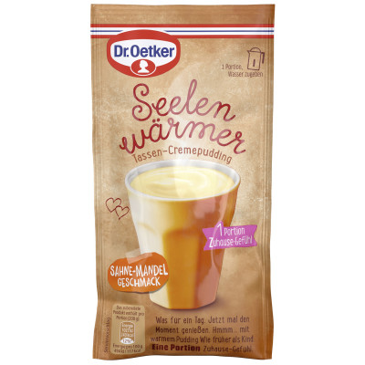 Dr.Oetker Seelenwärmer Tassen-Cremepudding Sahne-Mandel 58G 