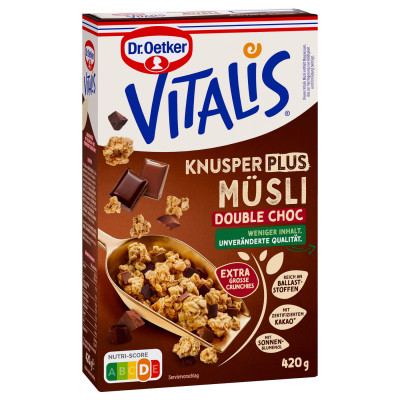 Dr.Oetker Vitalis Knusper Plus Double Chocolate 420G 