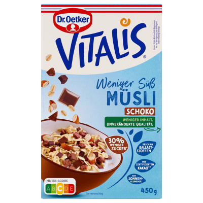 Dr.Oetker Vitalis Weniger süß Schoko Müsli 450G 