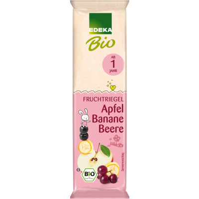 EDEKA Bio Frucht-Getreideriegel Apfel-Banane-Beere 25G 