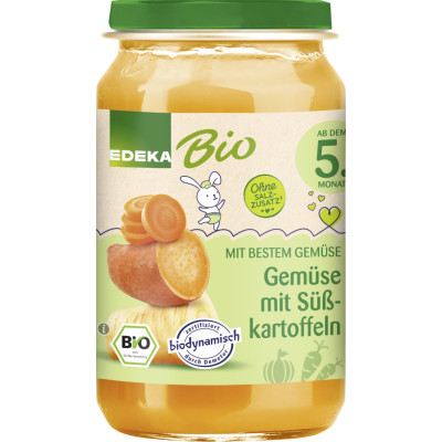 EDEKA Bio Gemüse mit Süßkartoffeln ab dem 5. Monat 190G 