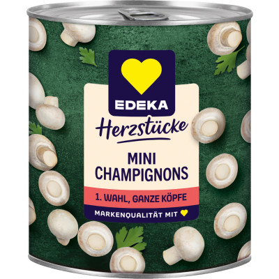 EDEKA Herzstücke Mini Champignons 1. Wahl ganze Köpfe 800G 