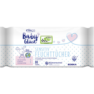 Elkos Baby Glück Sensitiv Feuchttücher 2x 80ST 