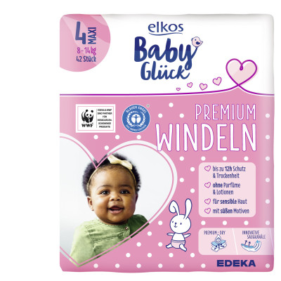 elkos Baby Glück Premium Windeln 4 Maxi 8-14KG 42ST 