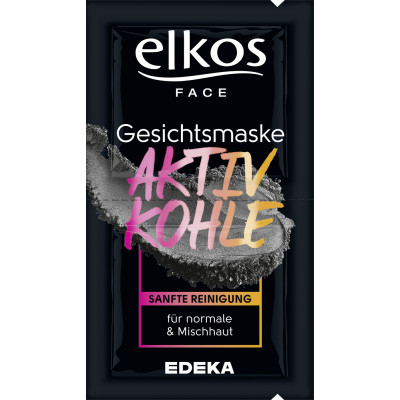 Elkos Gesichtsmaske Aktivkohle 2x 8ML 