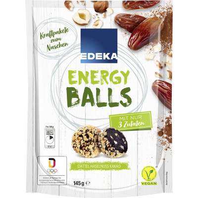 EDEKA Energy Balls Datteln Haselnuss Kakao 145G 