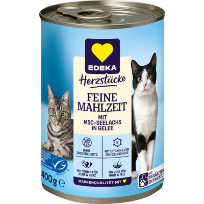 MSC EDEKA Herzstücke Feine Mahlzeit Stückchen mit Seelachs in Gelee 400g 