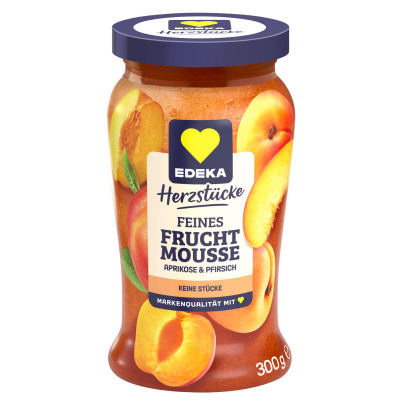 EDEKA Herzstücke Feines Fruchtmousse Aprikose & Pfirsich 300G 