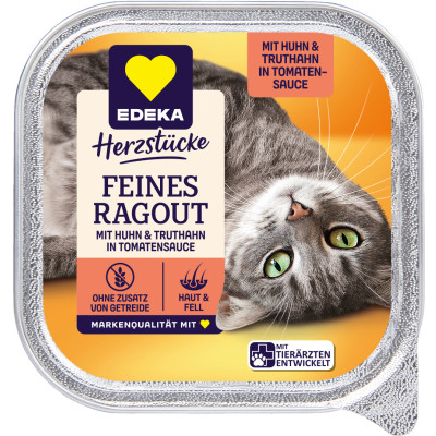EDEKA Feines Ragout mit Huhn & Truthahn in Tomatensauce 100G