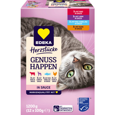 EDEKA Herzstücke Genuss Happen in Sauce 12x100G 