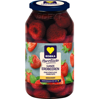 EDEKA Herzstücke Erdbeeren ganze Frucht gezuckert 680G 