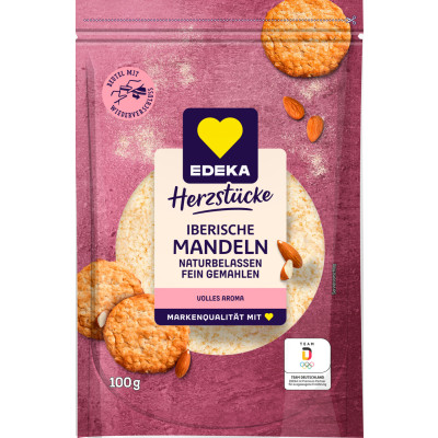 EDEKA Herzstücke Iberische Mandeln naturbelassen gemahlen 100G 
