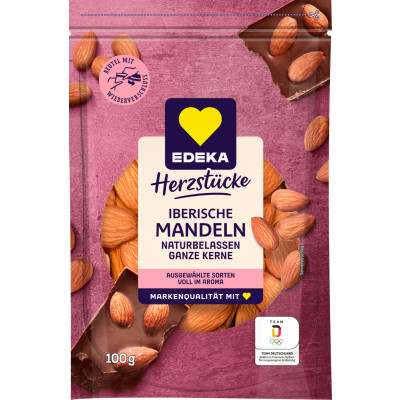 Edeka Herzstücke Iberische Mandeln naturell ganz 100G 