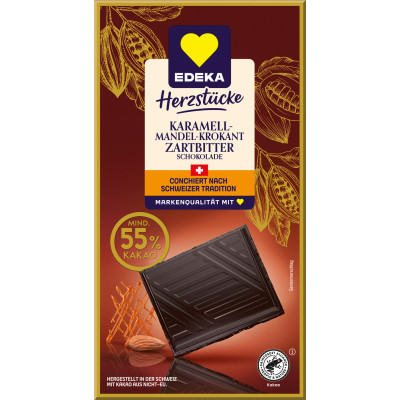 EDEKA Herzstücke Karamell Mandel-Krokant Zartbitter 100G 