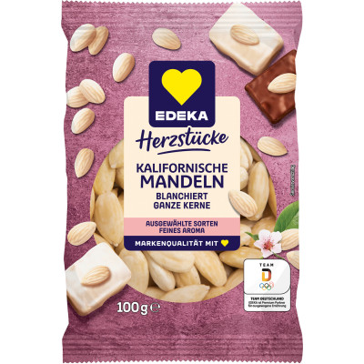 EDEKA Herzstücke Kalifornische Mandeln blanchiert, ganze Kerne 100G 