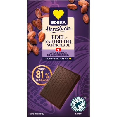 EDEKA Herzstücke Edel-Zartbitter Schokolade 81% 100G 