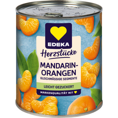 EDEKA Herzstücke Mandarin-Orangen leicht gezuckert große Dose 850G 