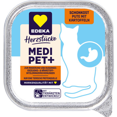 EDEKA Herzstücke Medi Pet Schonkost Pute mit Kartoffeln 100G 