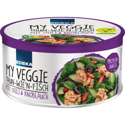EDEKA My Veggie Thun-wie'n-Fisch mit Chili und Knoblauch 150G 