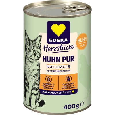 EDEKA Herzstücke Naturals Huhn Pur Katzenfutter 400G 