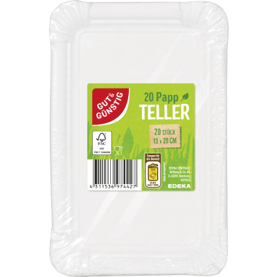 Gut & Günstig Picknick-Teller 13 x 20 cm 20ST 