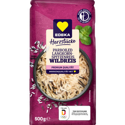 EDEKA Herzstücke Parboiled Langkorn- & Wild-Reis 500G 