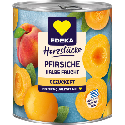 EDEKA Herzstücke Pfirsiche halbe Frucht gezuckert 820G 