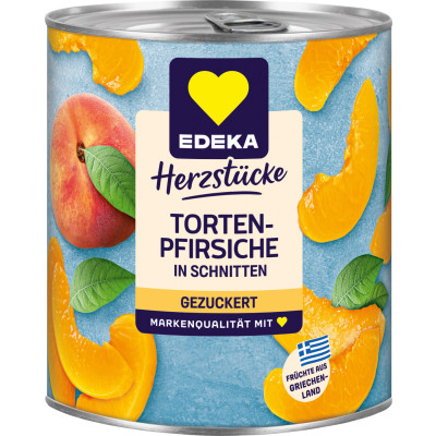 EDEKA Herzstücke Tortenpfirsiche in Schnitten gezuckert 820G 