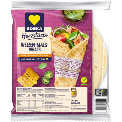 EDEKA Herzstücke Tortilla Wraps Mais 380g 