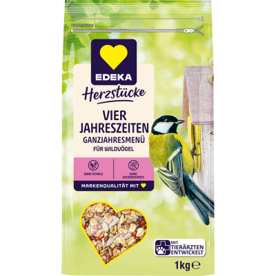 EDEKA Herzstücke Vier-Jahreszeitenfutter für Wildvögel 1KG 