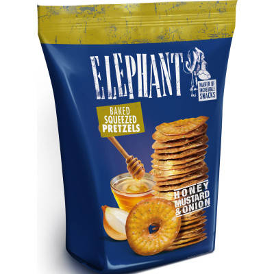 Elephant Baked Squeezed Pretzels Honig-Senf-Zwiebel 70G 