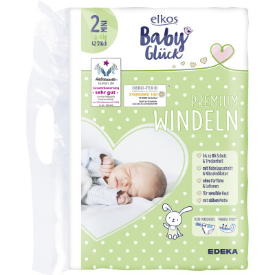 elkos Baby Glück Premium Windeln 2 Mini 3-6KG 42ST 