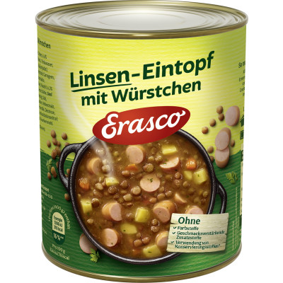 Erasco Linsen-Eintopf mit Würstchen 800G 