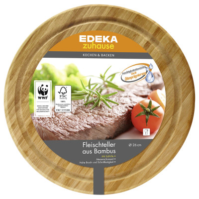 EDEKA zuhause Fleischteller aus Bambus 26cm 