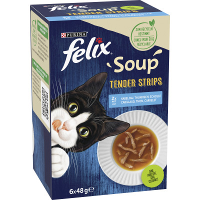 Felix Soup Tender Strips Wasser 6x48G 