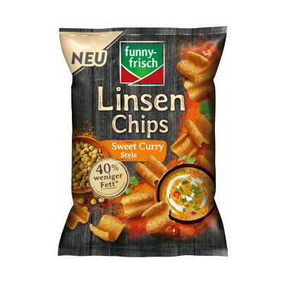 Funny-Frisch Linsen Chips Curry Style 90G 
