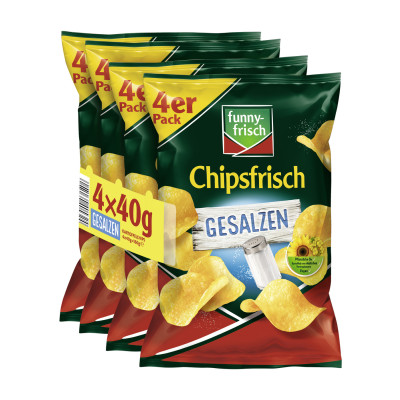 Funny-Frisch Chipsfrisch gesalzen 4ST 160g 