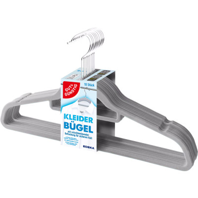 Gut & Günstig Kleiderbügel beflockt 10ST 