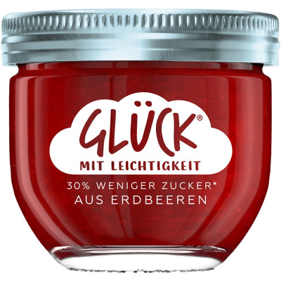 Glück Fruchtaufstrich Erdbeere mit Leichtigkeit 230G 