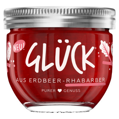 Glück Fruchtaufstrich Erdbeer-Rhabarber 230G 