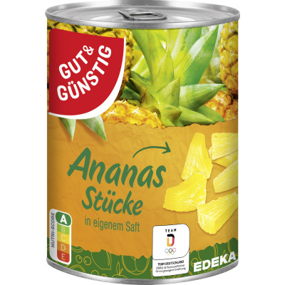 Gut & Günstig Ananas Stücke in Saft 565G 
