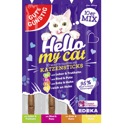 Gut & Günstig Hello My Cat Katzensticks Mix 10ST 50G 
