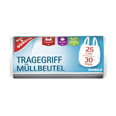 Gut & Günstig Tragegriff Müllbeutel 25L 30ST 